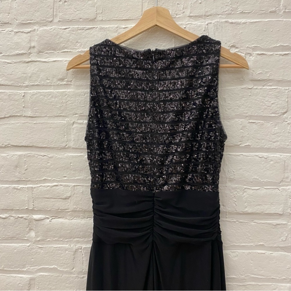 Ralph Lauren Evening || Sequin Striped Jersey Knit Gown‎ Black 8 - Picture 5 of 8